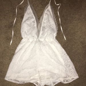 Kendall and Kylie White Lace Romper